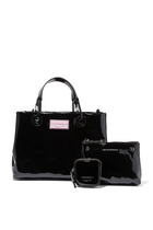 MyEA Small Shopper Bag In Liquid-Effect Patent Leather